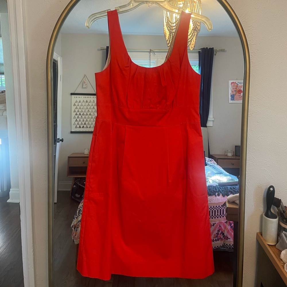 J Crew Suiting Pleated Fit and Flare Dress